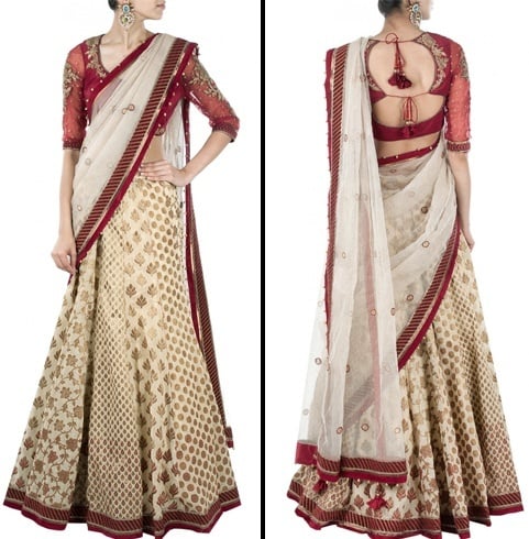 Lehenga style saree for wedding