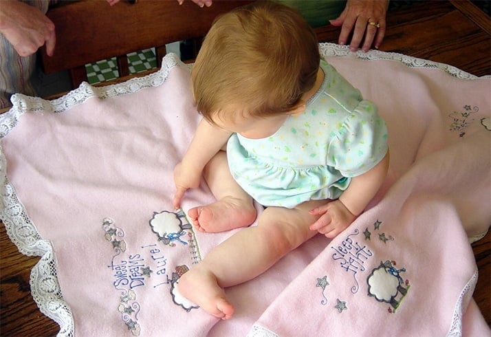 Machine embroidery baby blankets