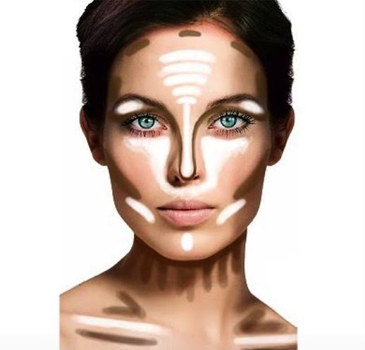 makeup tricks to slim your face