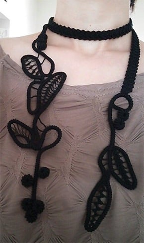 Needle lace necklaces