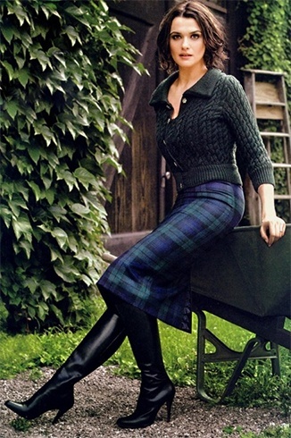 Plaid midi skirts