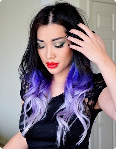 purple black hair style