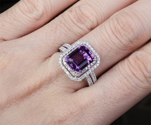 Purple diamond ring