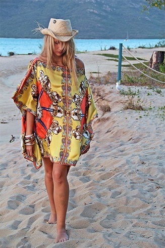 Silk tunic top with intricate embellishments