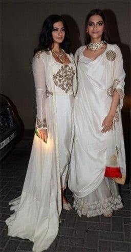 Sonam Kapoor and Rhea Kapoor at Masaba Gupta Wedding Reception