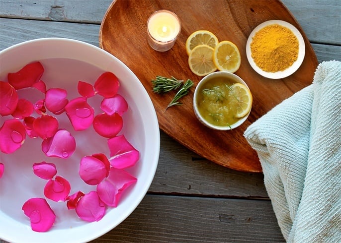 Turmeric lemone rose face pack