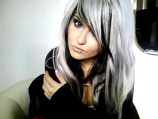 Black and Silver Hair Extensions - wide 6