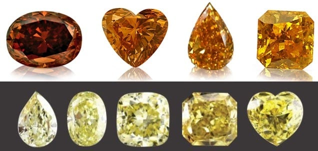 Yellow and orange diamonds