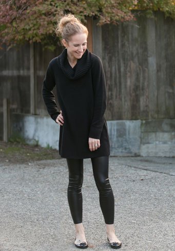 Black Sweater With Black Leggings