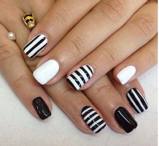 Black and white acrylic nail designs