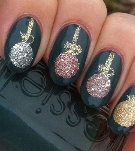 Christmas Ornament Nail Art Designs