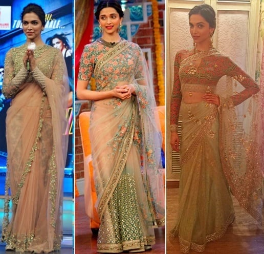 Deepika Padukone in Net Saree