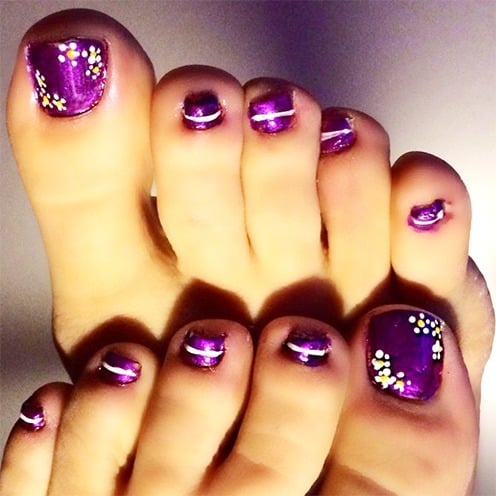 Flower Toe Nail Art Designs