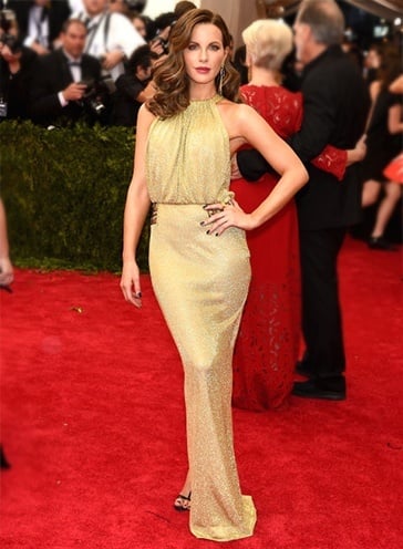 Kate Beckinsale In Gold Dress