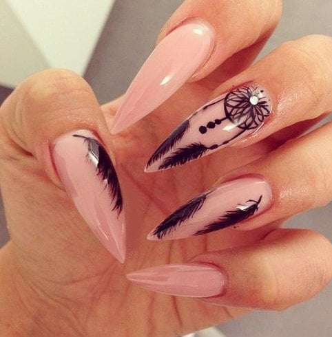 Long stiletto nail designs