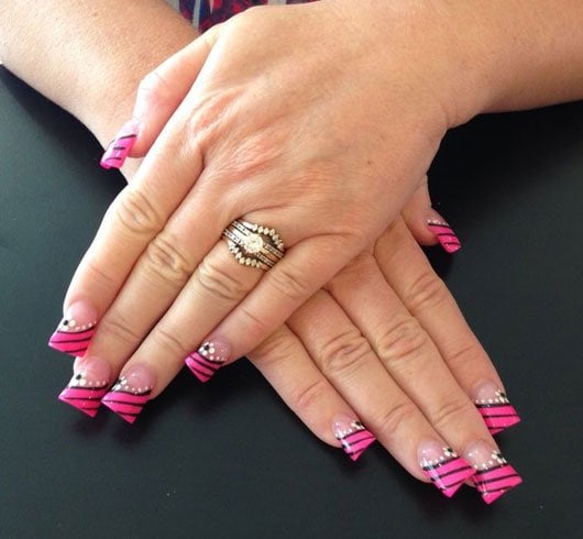 Pink And Black Nail Paint