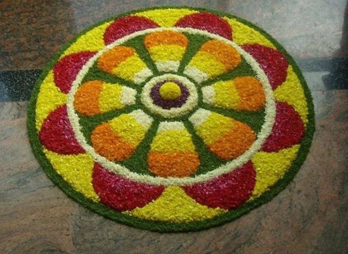 Rangoli Designs with Flowers