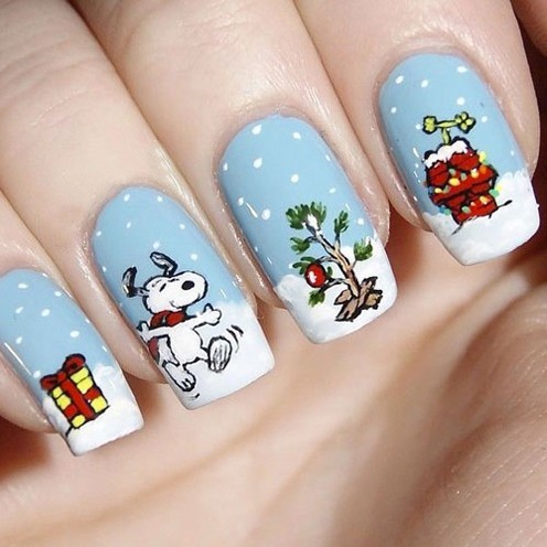 Snoopy Christmas Nails