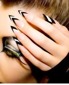 White stiletto nail designs for girl