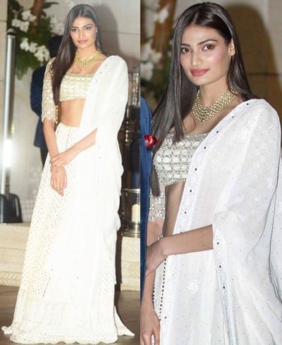 Athiya Shetty in lehenga by Monisha Jaising