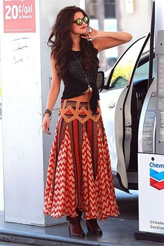 Aztec printed long skirt