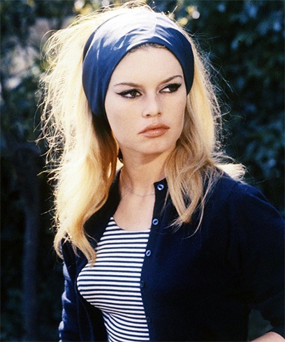 Brigitte bardot with blue cropped coat