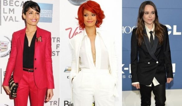 celebrities in pant suits