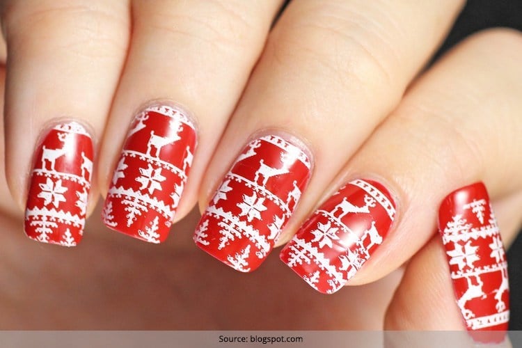 2. Festive Christmas Sweater Nail Designs - wide 9