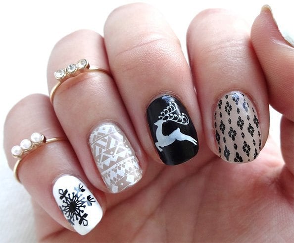 Christmas Sweater Nail Designs