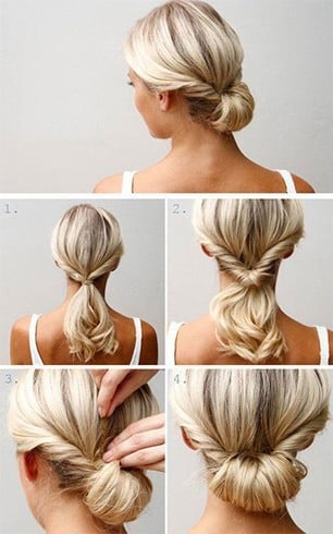 Easy chignon hairstyle