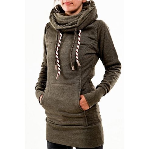 Long hooded sweatshirts