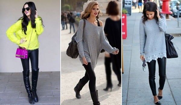 long sweaters to wear with leggings and boots