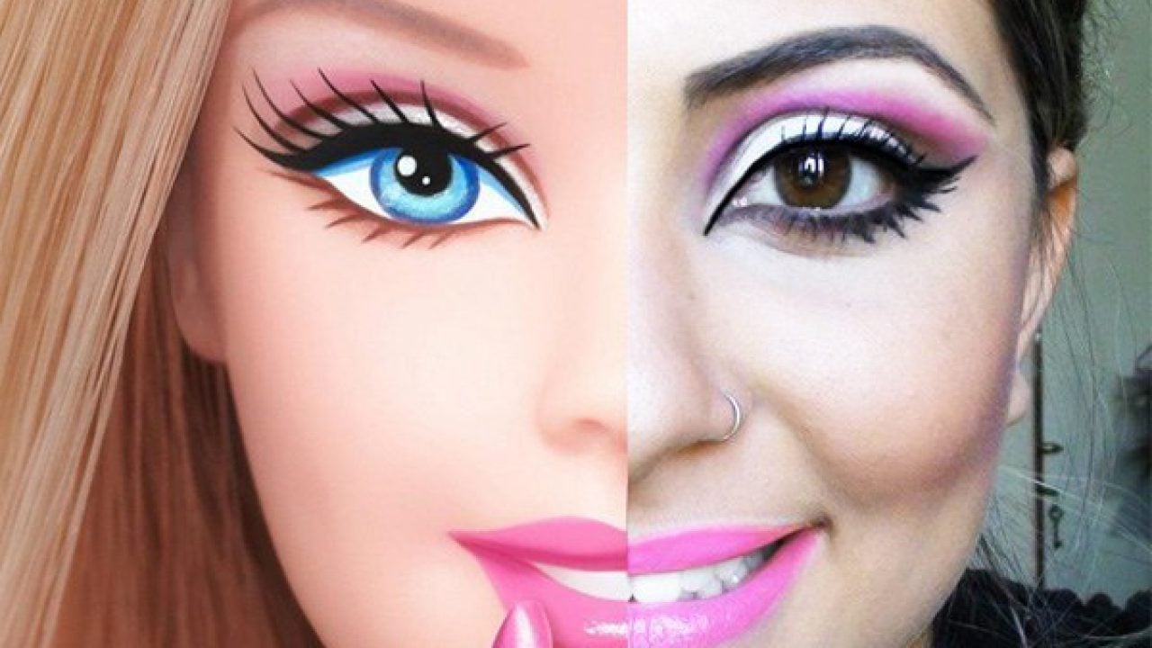 barbie doll full makeup