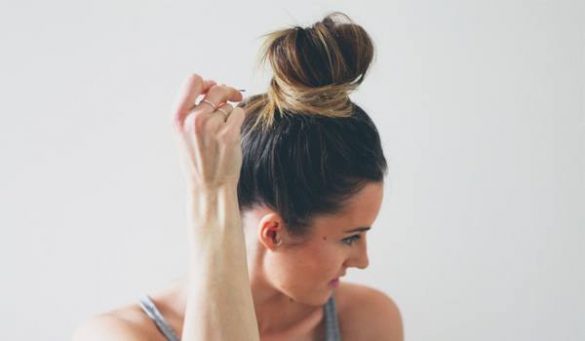 Messy Top Knot For Short Hair