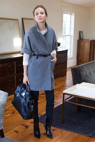 Oversized knee-length coat