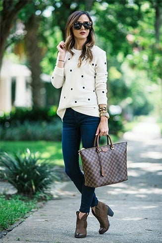 Polka dotted sweat shirt