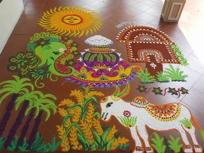 Pongal rangoli designs