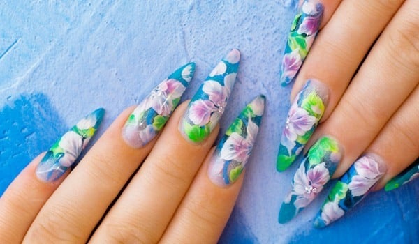 Stiletto Nail Designs with Glitter - wide 1