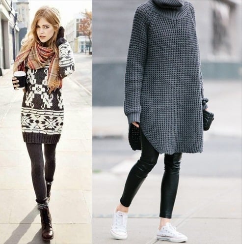 sweater dress outfit ideas
