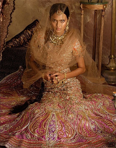 Tarun Tahiliani bright lehenga