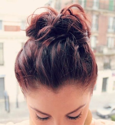 Top Knot Bun For Short Hair