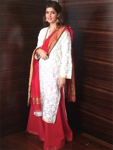 Twinkle Khanna in chikankari kurta