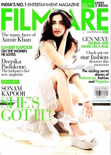 Sonam Kapoor Filmfare magazine cover