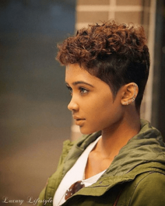 The Pixie Cut with Curly Top Section