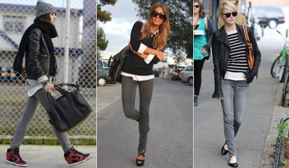 Ways to wear with grey jeans