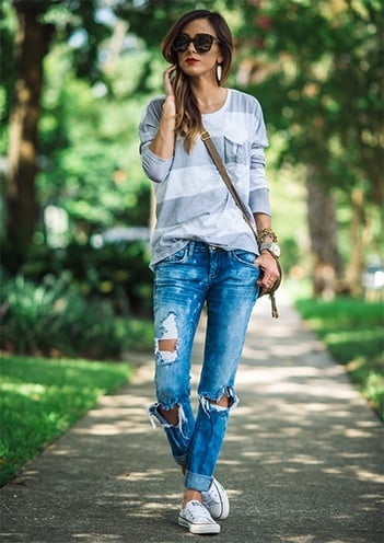 Womens Distressed Jeans