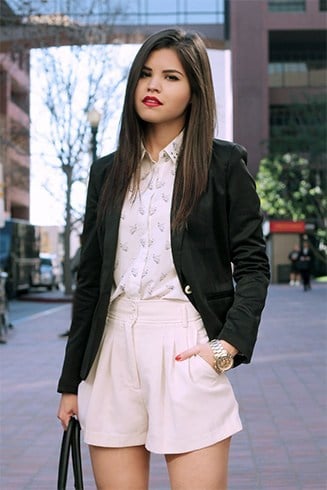 Blazer with high waisted shorts