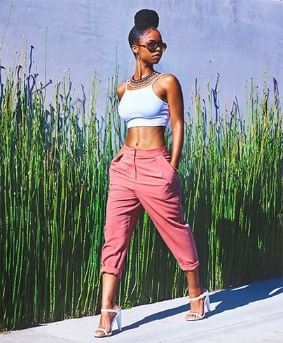 Crop top and ankle length pants