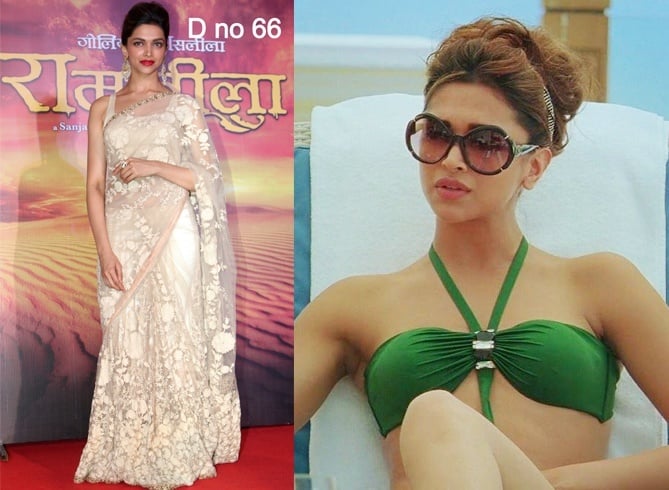 Deepika Padukone in Saree and Bikini