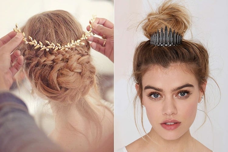 10 Verzierungen und Haarschmuck für Haarknoten, die auf die klassische Note der Eleganz bringen  